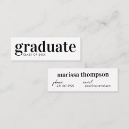 Abschluss-Ankündigung Graduate Business Card Mini Visitenkarte