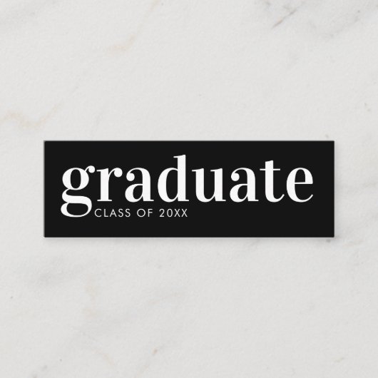 Abschluss-Ankündigung Graduate Business Card Mini Visitenkarte (Vorderseite)