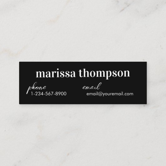 Abschluss-Ankündigung Graduate Business Card Mini Visitenkarte (Rückseite)