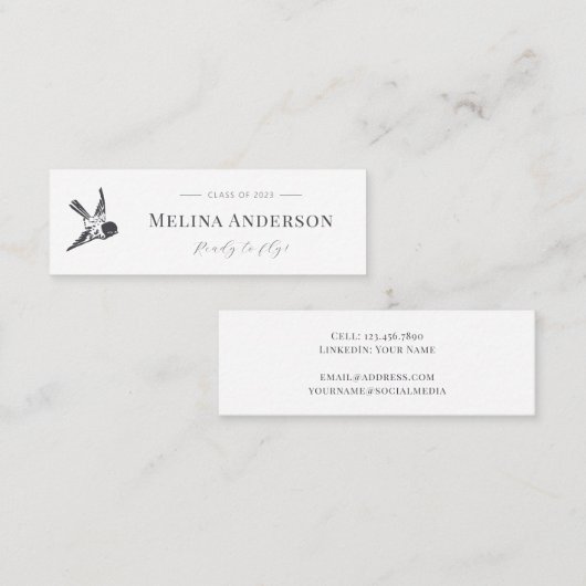 Abschluss Ankündigung Graduate Simple Bird (Vorne/Hinten)