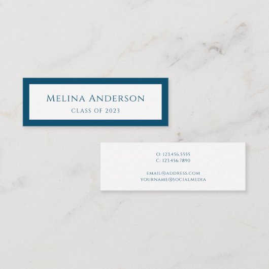 Abschluss Ankündigung Graduate Simple Blue (Vorne/Hinten)