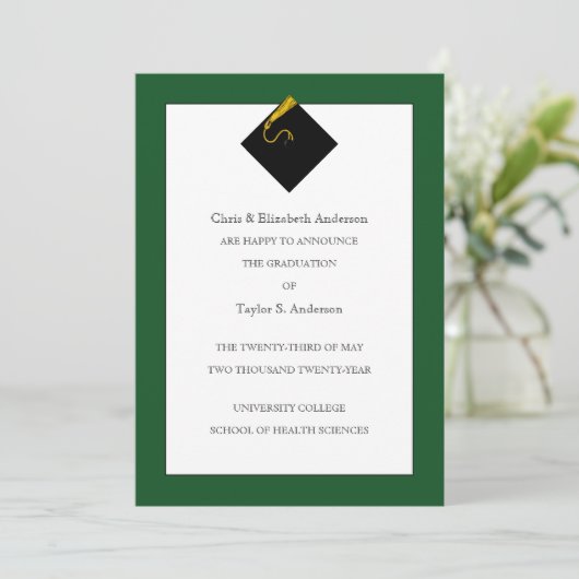 Abschluss Ankündigung Grün (Stehend Vorderseite)