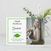 Abschluss Ankündigung Grüne Obergrenze und Foto (Stehend Vorderseite)