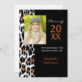 Abschluss Ankündigung Leopard Foto Einladung (Vorne/Hinten)