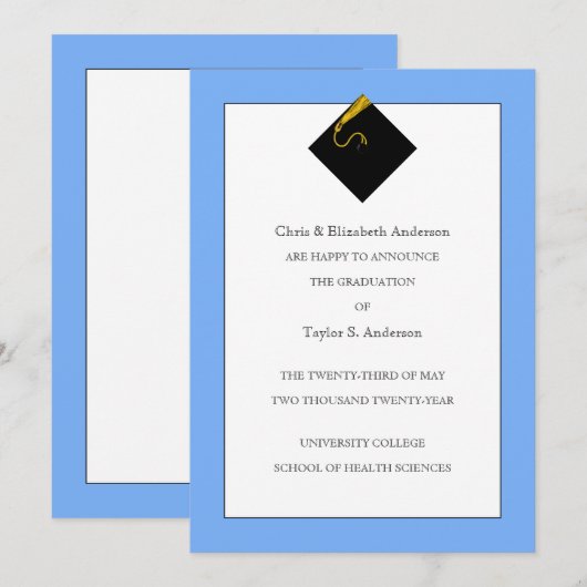 Abschluss Ankündigung Light Blue (Vorne/Hinten)