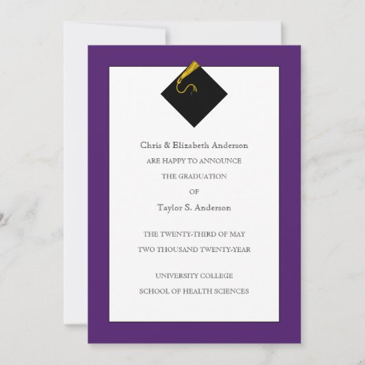 Abschluss Ankündigung Lila (Vorderseite)