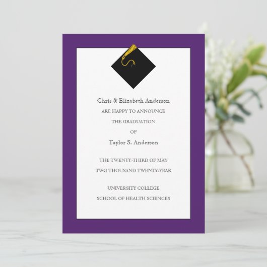 Abschluss Ankündigung Lila (Stehend Vorderseite)