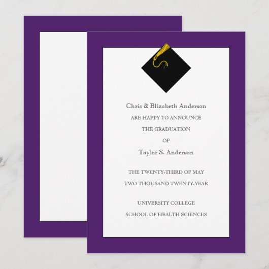 Abschluss Ankündigung Lila (Vorne/Hinten)