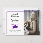 Abschluss Ankündigung Lila Obergrenze und Foto (Vorderseite)