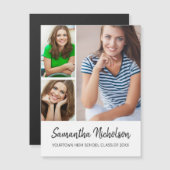 Abschluss Ankündigung Modernes Weiß 3 Foto (Vorne/Hinten)