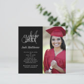 Abschluss Ankündigung Monogram Foto Grad Party (Stehend Vorderseite)