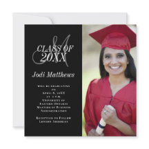 Abschluss Ankündigung Monogram Foto Grad Party