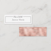 Abschluss Ankündigung Name Karte Rose Gold Streife (Vorne/Hinten)