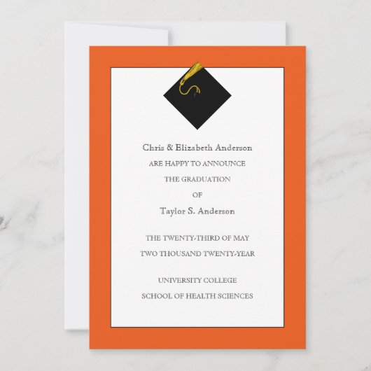 Abschluss Ankündigung Orange (Vorderseite)