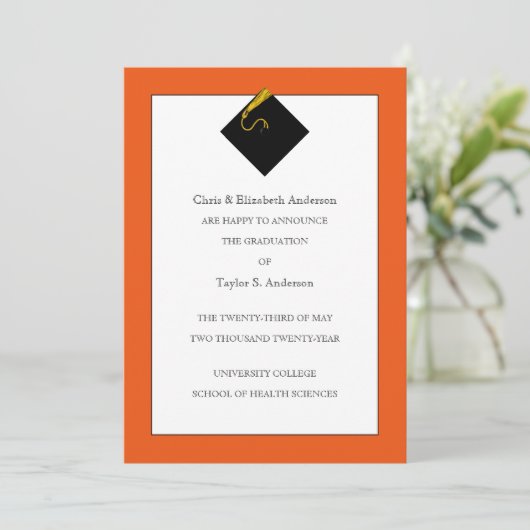 Abschluss Ankündigung Orange (Stehend Vorderseite)