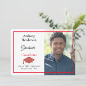 Abschluss Ankündigung Red Cap und Foto (Stehend Vorderseite)