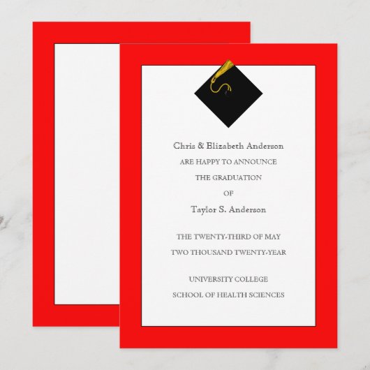 Abschluss Ankündigung Rot (Vorne/Hinten)