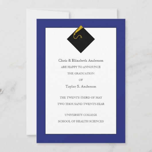 Abschluss Ankündigung Royal Blue (Vorderseite)