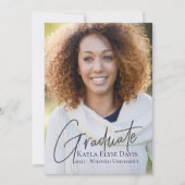 Abschluss Ankündigung Trendy Girly Elegante (Vorderseite)