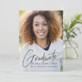 Abschluss Ankündigung Trendy Girly Elegante (Stehend Vorderseite)