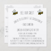 Abschluss Ankündigung und Party Einladen Bienen Th (Vorne/Hinten)