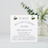 Abschluss Ankündigung und Party Einladen Bienen Th (Stehend Vorderseite)