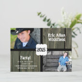 Abschluss-Ankündigung von Barnholz-Foto Einladung (Stehend Vorderseite)