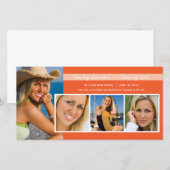 Abschluss Ankündigung von Foto-Karten | Orange (Vorne/Hinten)