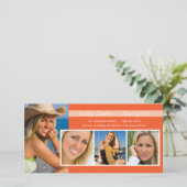 Abschluss Ankündigung von Foto-Karten | Orange (Stehend Vorderseite)