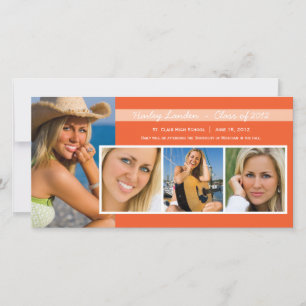 Abschluss Ankündigung von Foto-Karten   Orange