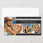 Abschluss Ankündigung von Foto-Karten | Schwarz (Vorne/Hinten)