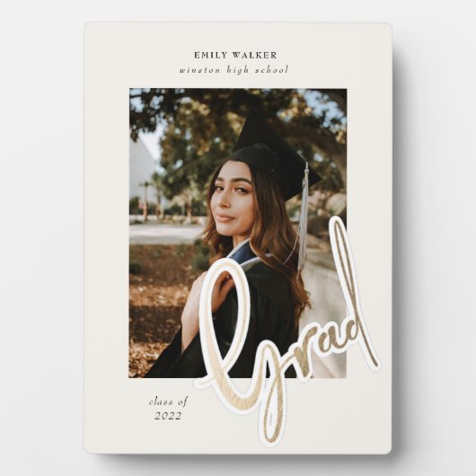 Abschluss-Ankündigung von Gold-Script-Karten Fotoplatte (Vorderseite)