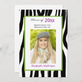 Abschluss Ankündigung Zebra Foto Einladung (Vorne/Hinten)