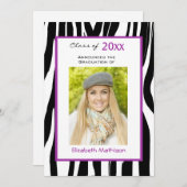 Abschluss Ankündigung Zebra Foto Einladung (Vorne/Hinten)