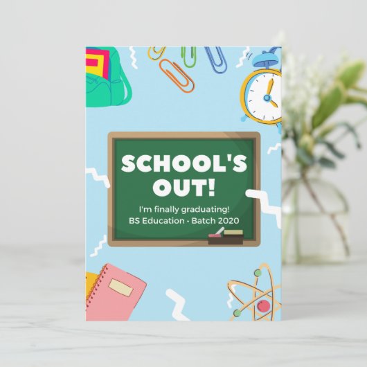 Abschluss-Ankündigungskarte bearbeiten Ankündigung (Stehend Vorderseite)