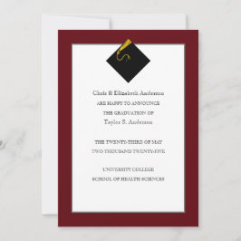 Abschluss-Ankündigungsmaroon Einladung