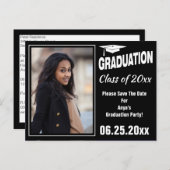 Abschluss Annoucement Foto Save the Date Ankündigungspostkarte (Vorne/Hinten)