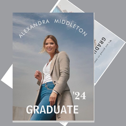 Abschluss Annoucement Modernes Grad Foto Postkarte