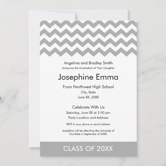 Abschluss Annoucement und Invitation - Chevronen Einladung (Vorderseite)