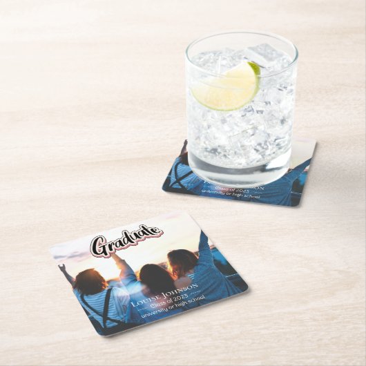 Abschluss Announcement Class 2023 Rechteckiger Pappuntersetzer (Vor Ort)