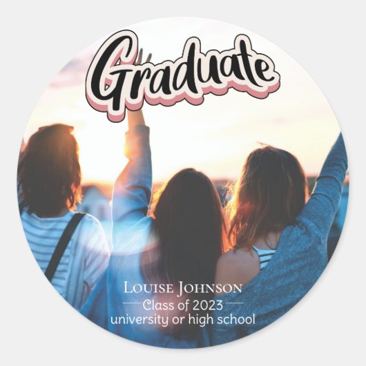 Abschluss Announcement Class 2023 Runder Aufkleber (Vorderseite)