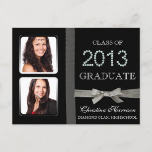 Abschluss Announcement Class of 2013 Glitz Glam Ankündigungspostkarte