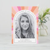 Abschluss-Announctions-Karte | Girl Grad Card Einladung (Stehend Vorderseite)