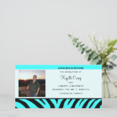 Abschluss Aqua Zebra Fotokarte Ankündigung (Stehend Vorderseite)