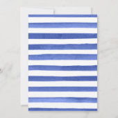 Abschluss Aquarellblau und Gelb Blumen Einladung (Rückseite)