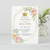 Abschluss Aquarellfarbene Fotokarte Einladung (Stehend Vorderseite)