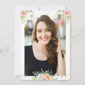 Abschluss Aquarellfarbene Fotokarte Einladung (Rückseite)