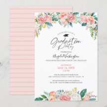 Abschluss Aquarellschrift Blush Pink Blumenschrift