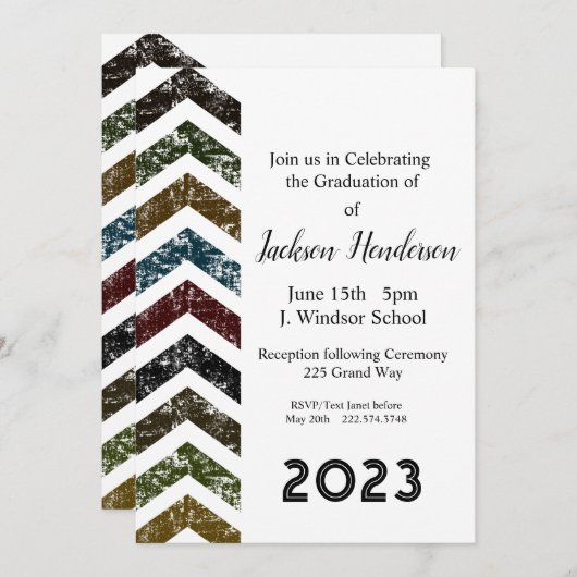 Abschluss Arrow Invitation Class of 2023 Einladung (Vorne/Hinten)