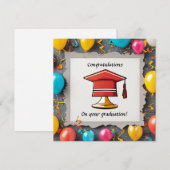 Abschluss Artwork mit Balloons Einladung (Vorne/Hinten)